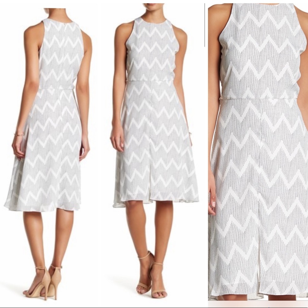 NWT Ali & Jay Chevron fit & flare Midi dress M
